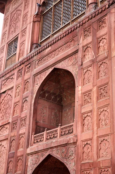 India Delhi Het Rode Fort Aan Oevers Van Rivier Yamuna — Stockfoto