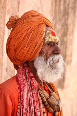 Hindistan, Rajasthan, Jaipur; 20 Ocak 2007, Kehribar Kalesi, Hint sadhu portresi - EDITORIAL