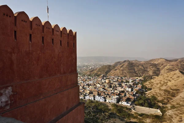 Indie Rajasthan Jaipur Panoramiczny Widok Miasto Świątyni Słońca Surya Mandir — Zdjęcie stockowe