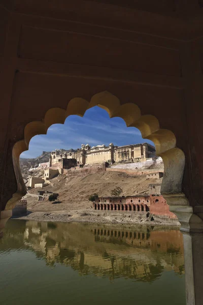 India Rajasthan Jaipur Uitzicht Het Amber Fort Volledig Gebouwd Wit — Stockfoto