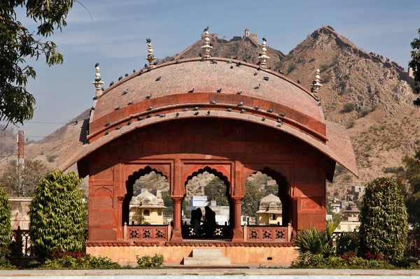 Índia Rajasthan Jaipur Vista Fort Amber Todo Construído Mármore Branco — Fotografia de Stock