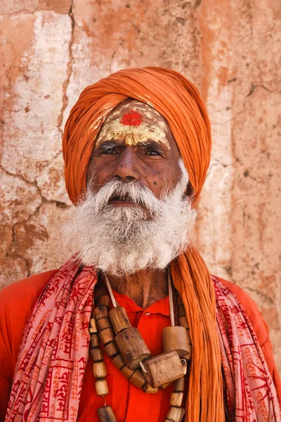 Indie Rajasthan Jaipur Ledna 2007 Amber Fort Indické Sadhu Editorial — Stock fotografie