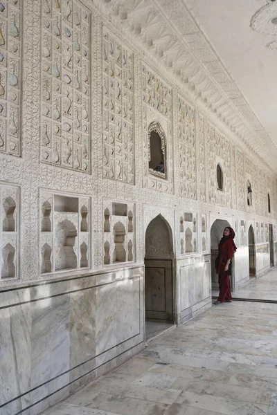 India Rajasthan Jaipur Het Amber Fort Wanddecoraties — Stockfoto