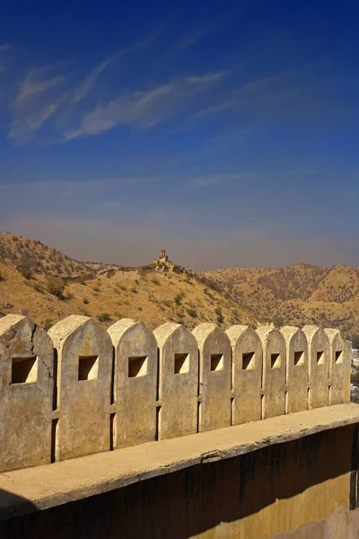 Indien Rajasthan Jaipur Das Bernstein Fort Die Außenwände Der Festung — Stockfoto