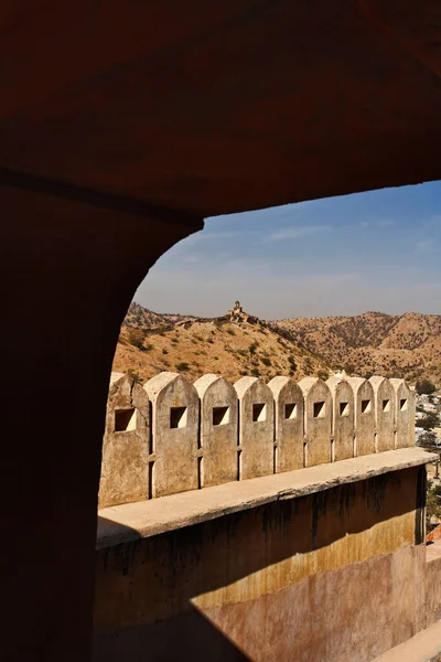 Índia Rajasthan Jaipur Fort Amber Paredes Externas Fort — Fotografia de Stock