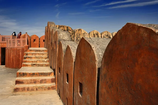 Indien Rajasthan Jaipur Das Bernstein Fort Die Außenwände Des Bernstein — Stockfoto