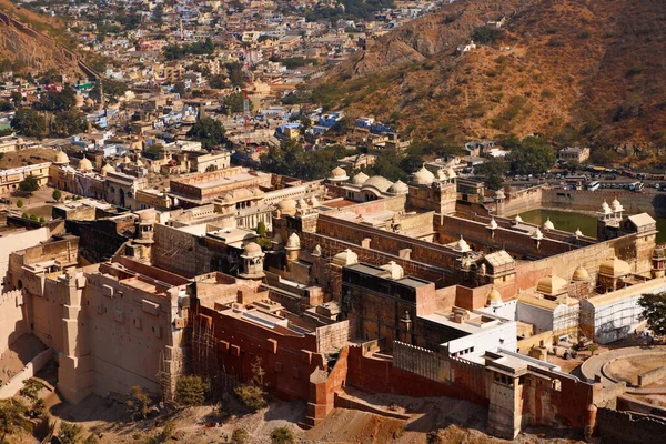 Indie Rajasthan Jaipur Amber Fort Pohled Jantarový Palác Amber Fort — Stock fotografie