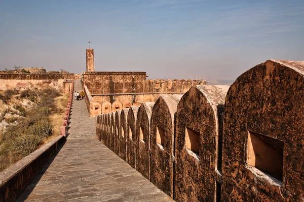 Índia Rajasthan Jaipur Vista Fort Amber Todo Construído Mármore Branco — Fotografia de Stock