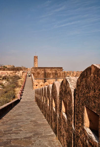 Inde Rajasthan Jaipur Vue Sur Fort Amber Entièrement Construit Marbre — Photo