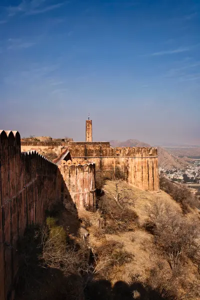 Indien Rajasthan Jaipur Över Amber Fort Allt Byggt Vit Marmor — Stockfoto