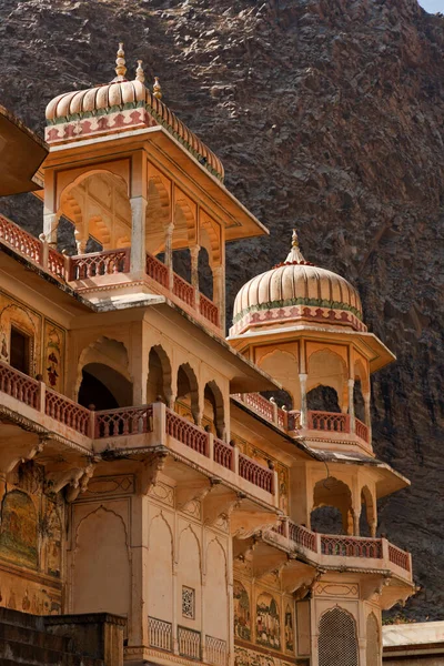 India Rajasthan Jaipur Galtaji Számos Hindu Templomának Egyike Jaipurtól — Stock Fotó