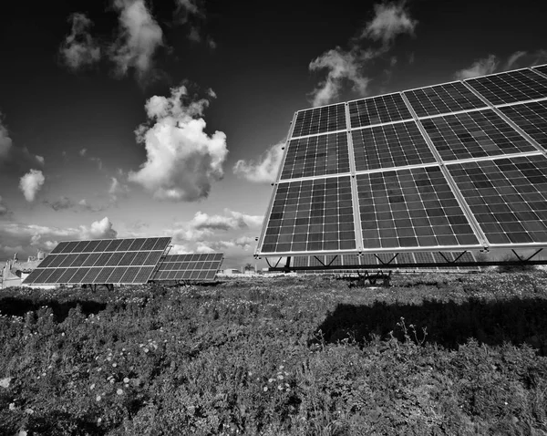 Italien Sizilien Marina Ragusa Landschaft Solarzellen — Stockfoto
