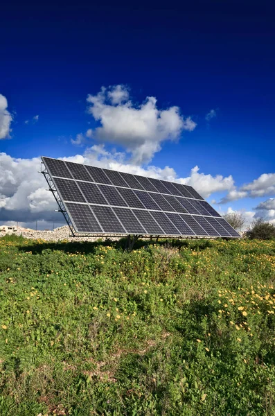 Italia Sicilia Marina Ragusa Campo Paneles Solares — Foto de Stock