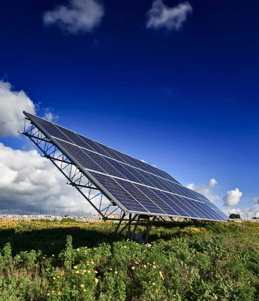 Italia Sicilia Marina Ragusa Campo Paneles Solares — Foto de Stock