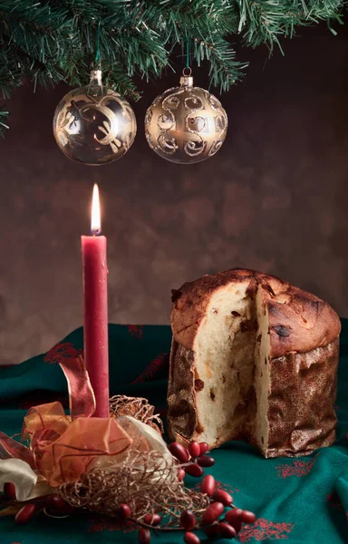 Italy Christmas Panettone Dessert — Stock Photo, Image