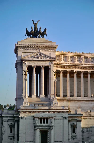 Italie Latium Rome Place Venise Vue Sur Bâtiment Vittoriano Coucher — Photo