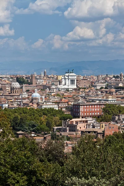 Itálie Lazio Řím Panoramatický Výhled Město Gianicolské Hory — Stock fotografie