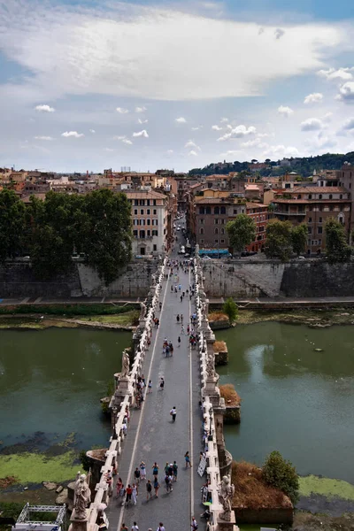 Italy Lazio Rome Tevere River Angelo Bridge Angelo Castel — Stock Photo, Image