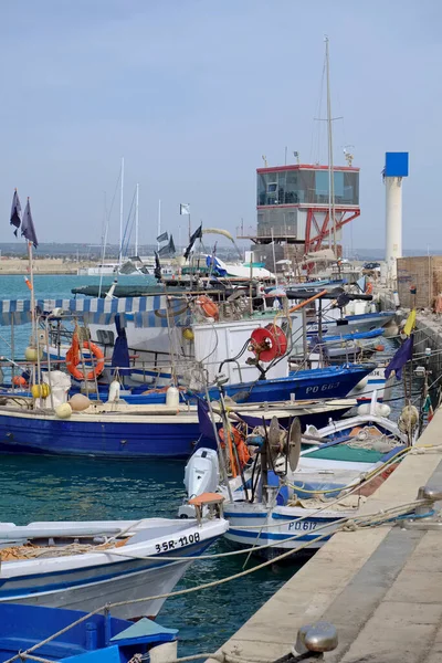 Itálie Sicílie Marina Ragusa Provincie Ragusa Místní Rybářské Lodě Luxusní — Stock fotografie