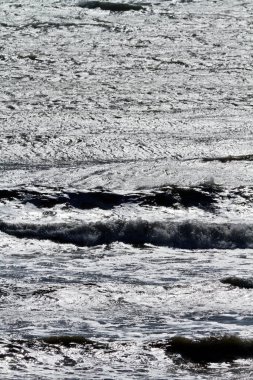 İtalya, Sicilya, Akdeniz, dalgalı deniz dalgaları