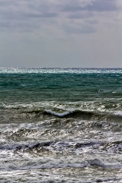 Italy Sicily Mediterranean Sea Rough Sea Sicily Channel Winter — Stock Photo, Image