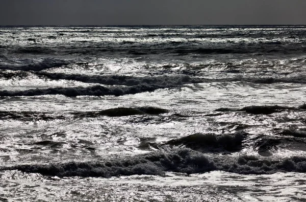Italien Sicilien Medelhavet Grovt Hav Sicilien Kanalen Vintern — Stockfoto