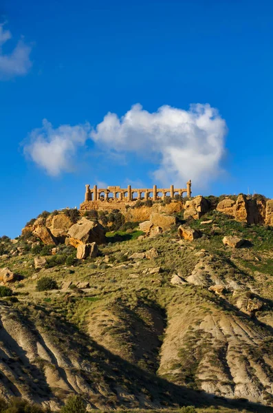 Itália Sicília Agrigento Vale Dos Templos Gregos Templo Era Giunone — Fotografia de Stock