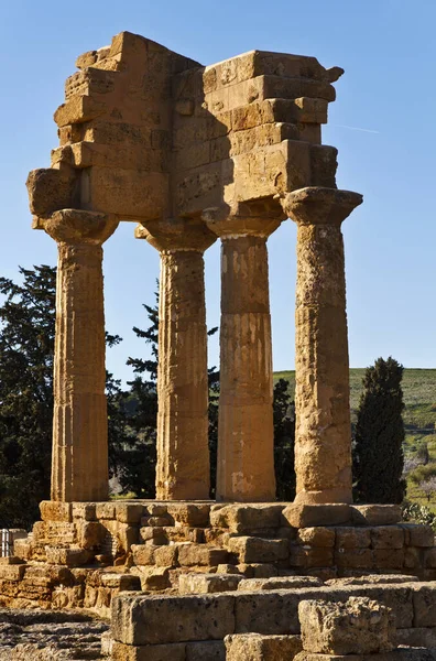 Talya Sicilya Agrigento Yunan Tapınak Vadisi Castore Polluce Tapınağı Hera — Stok fotoğraf