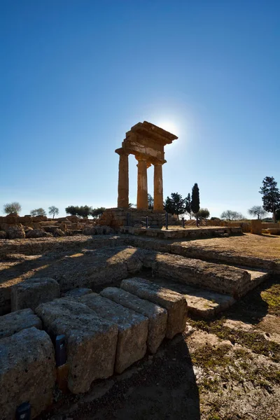 Talya Sicilya Agrigento Yunan Tapınak Vadisi Castore Polluce Tapınağı Hera — Stok fotoğraf