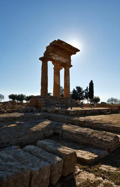 Talya Sicilya Agrigento Yunan Tapınak Vadisi Castore Polluce Tapınağı Hera — Stok fotoğraf