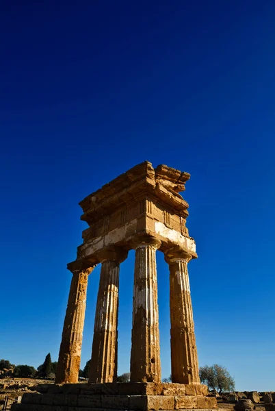 Itálie Sicílie Agrigento Řecké Chrámy Údolí Castore Polluce Temple Hera — Stock fotografie