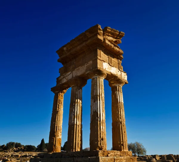 Talya Sicilya Agrigento Yunan Tapınak Vadisi Castore Polluce Tapınağı Hera — Stok fotoğraf