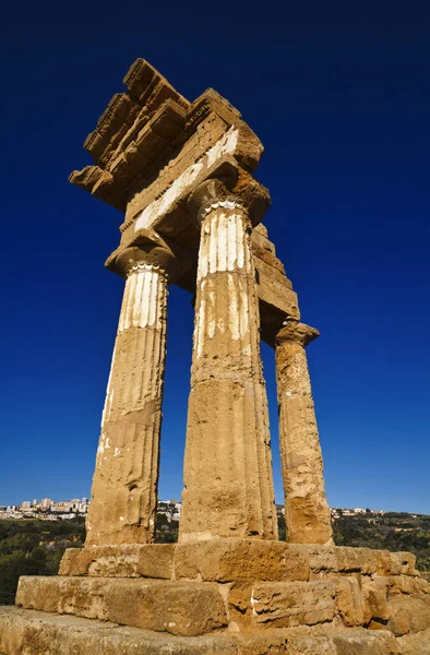 Talya Sicilya Agrigento Yunan Tapınak Vadisi Castore Polluce Tapınağı Hera — Stok fotoğraf