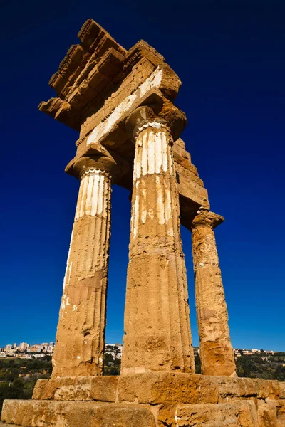 Talya Sicilya Agrigento Yunan Tapınak Vadisi Castore Polluce Tapınağı Hera — Stok fotoğraf