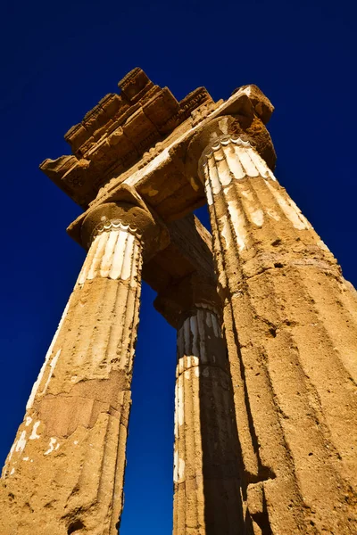 Itálie Sicílie Agrigento Řecké Chrámy Údolí Castore Polluce Temple Hera — Stock fotografie