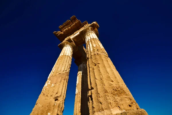 Włochy Sycylia Agrigento Dolina Greckich Świątyń Świątynia Castore Polluce Świątynia — Zdjęcie stockowe