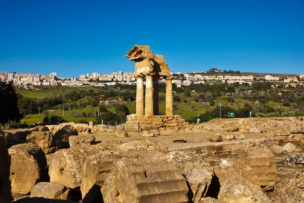 Italia Sicilia Agrigento Valle Los Templos Griegos Castore Templo Polluce —  Fotos de Stock