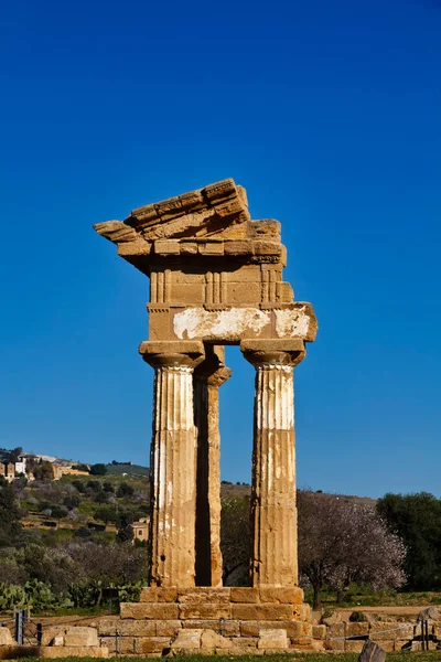 Italia Sicilia Agrigento Valle Los Templos Griegos Castore Templo Polluce —  Fotos de Stock