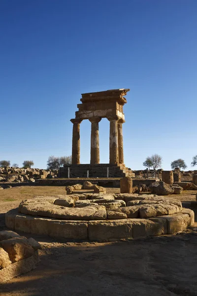 Itálie Sicílie Agrigento Řecké Chrámy Údolí Castore Polluce Temple Hera — Stock fotografie