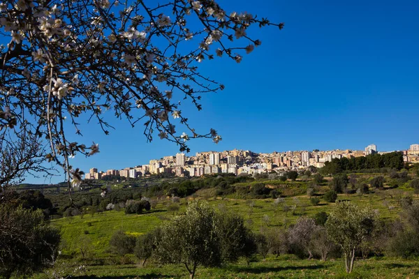 Itália Sicília Agrigento Vista Panorâmica Cidade — Fotografia de Stock