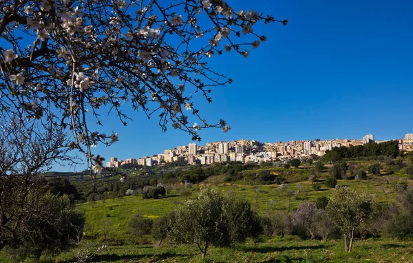 Itália Sicília Agrigento Vista Panorâmica Cidade — Fotografia de Stock