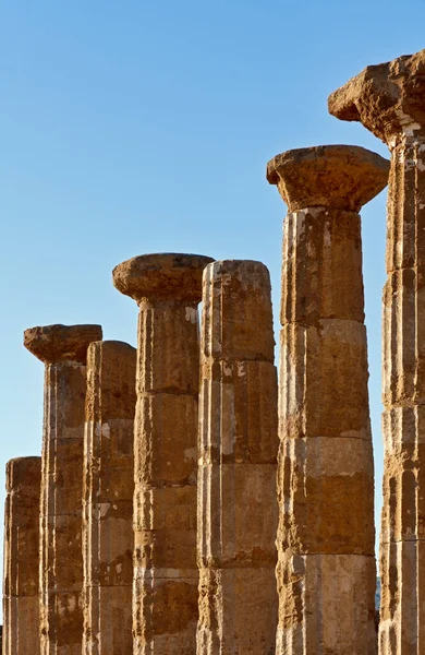 Włochy Sycylia Agrigento Grecka Dolina Świątyń Kolumny Świątyni Herkulesa — Zdjęcie stockowe