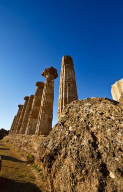 İtalya, Sicilya, Agrigento, Yunan Tapınak Vadisi, Herkül Tapınağı sütunları