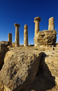 İtalya, Sicilya, Agrigento, Yunan Tapınak Vadisi, Herkül Tapınağı sütunları