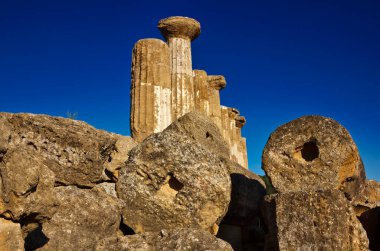 İtalya, Sicilya, Agrigento, Yunan Tapınak Vadisi, Herkül Tapınağı sütunları