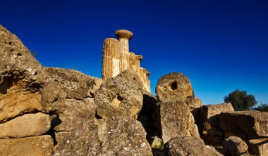 İtalya, Sicilya, Agrigento, Yunan Tapınak Vadisi, Herkül Tapınağı sütunları