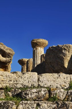 İtalya, Sicilya, Agrigento, Yunan Tapınak Vadisi, Herkül Tapınağı sütunları