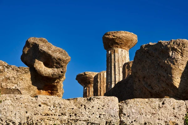 Italia Sicilia Agrigento Valle Los Templos Griegos Columnas Del Templo — Foto de Stock