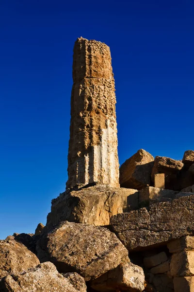 Italie Sicile Agrigente Vallée Des Temples Grecs Colonne Temple Hercule — Photo