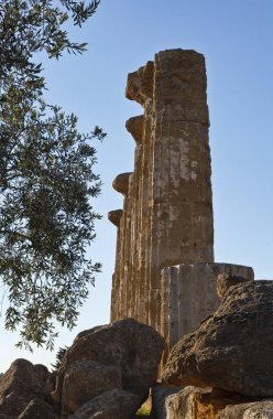 İtalya, Sicilya, Agrigento, Yunan Tapınak Vadisi, Herkül Tapınağı sütunları